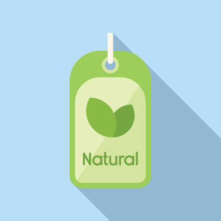 Natural cloth label icon flat vector. Fabric cottonのイラスト素材