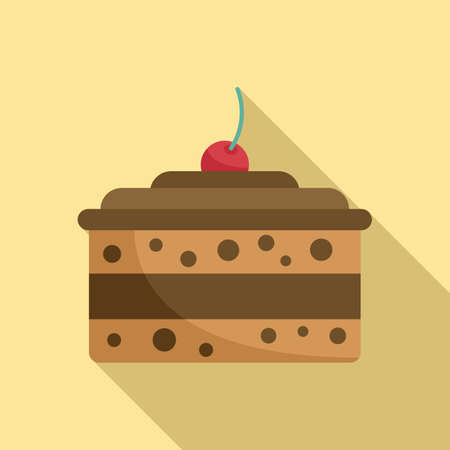 Icing cake icon flat vector. Happy decorationのイラスト素材