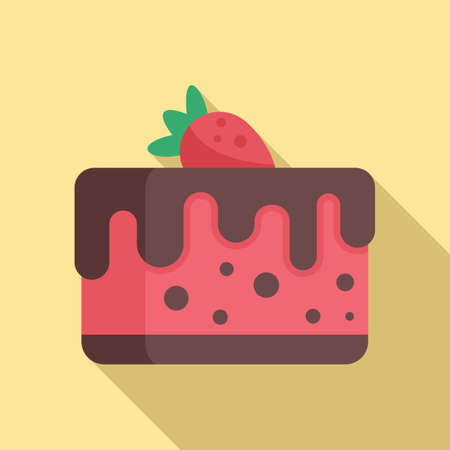Candy cake icon flat vector. Anniversary decoration
