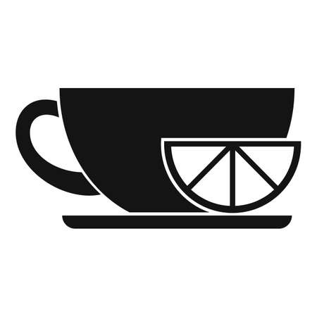 Lemon black tea cup icon simple vector. Hot drinkのイラスト素材