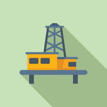 Sea oil extraction icon flat vector. Global climateのイラスト素材