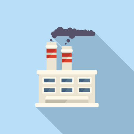 City factory icon flat vector. Climate warmingのイラスト素材