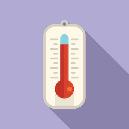 Warming temperature icon flat vector. Global climate