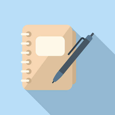 Journal icon flat vector. Letter textのイラスト素材