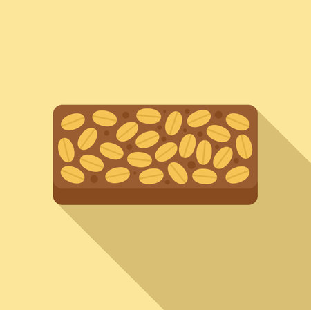 Grain snack bar icon flat vector. Food granolaのイラスト素材