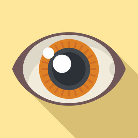 Big eye icon flat vector. View lookのイラスト素材