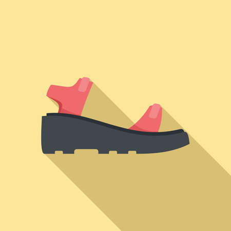 Sandal footwear icon flat vector. Woman flopのイラスト素材
