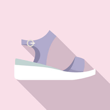 Kids sandal icon flat vector. Summer footwearのイラスト素材