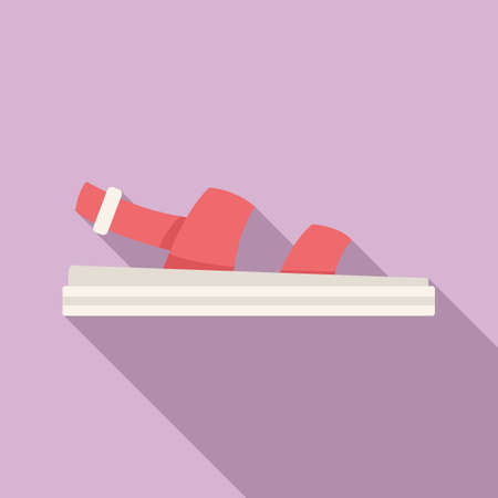 Leather sandal icon flat vector. Summer footwearのイラスト素材