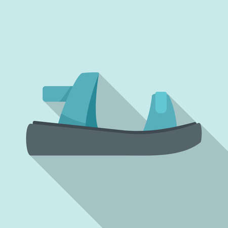 Child sandal icon flat vector. Summer footwearのイラスト素材