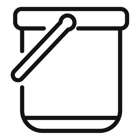 Pool cleaning bucket icon outline vector. Pump repairのイラスト素材