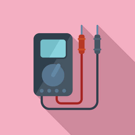 Multimeter icon flat vector. Voltage equipmentのイラスト素材