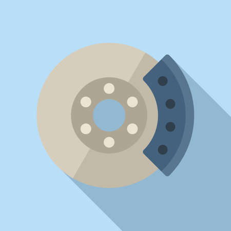 Car brake disk icon flat vector. Disc padのイラスト素材