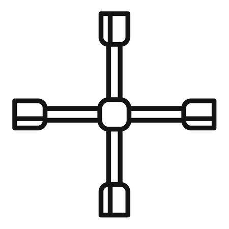 Car tyre key icon outline vector. Repair shopのイラスト素材