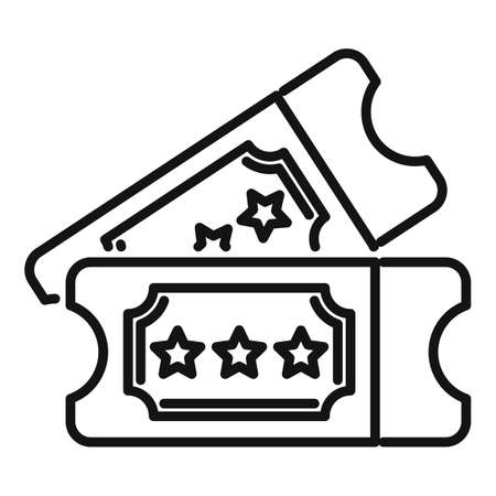 Cinema ticket icon outline vector. Video filmのイラスト素材