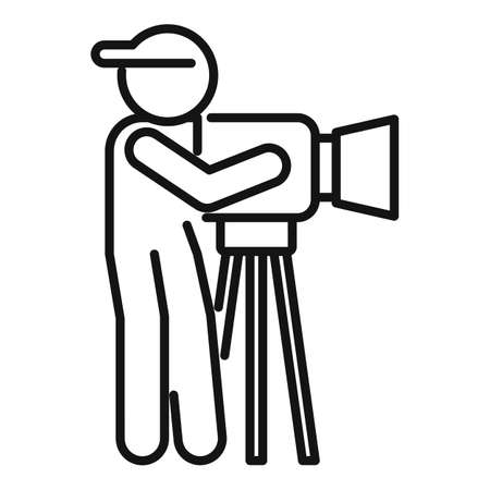 Filmmaker icon outline vector. Film cinemaのイラスト素材