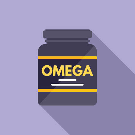 Protein food icon flat vector. Sport containerのイラスト素材