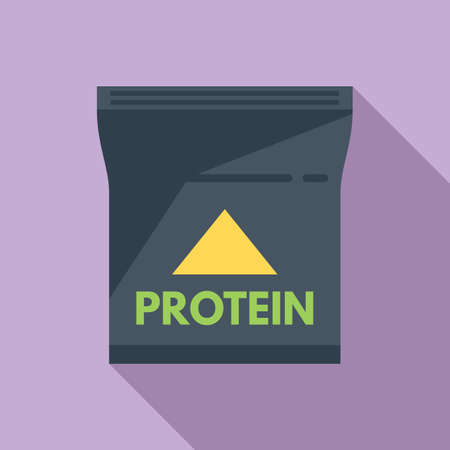 Drink protein icon flat vector. Pack foodのイラスト素材