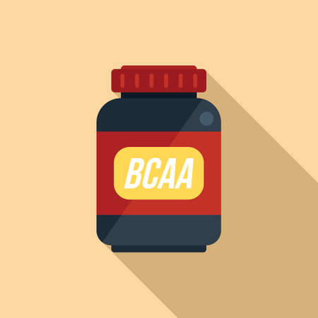 Protein canister icon flat vector. Sport supplementのイラスト素材