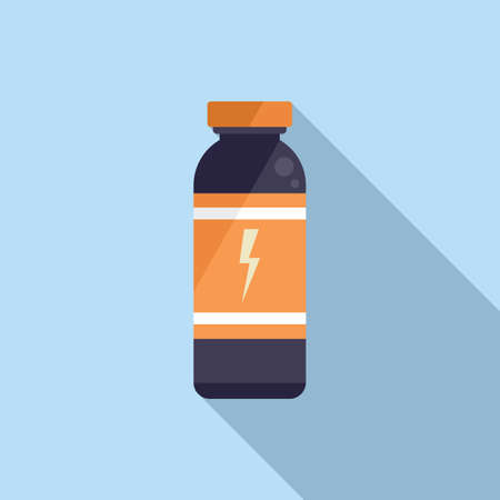 Protein bottle icon flat vector. Sport nutritionのイラスト素材