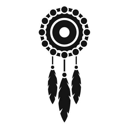 Aztec dream catcher icon simple vector. Tribal featherのイラスト素材