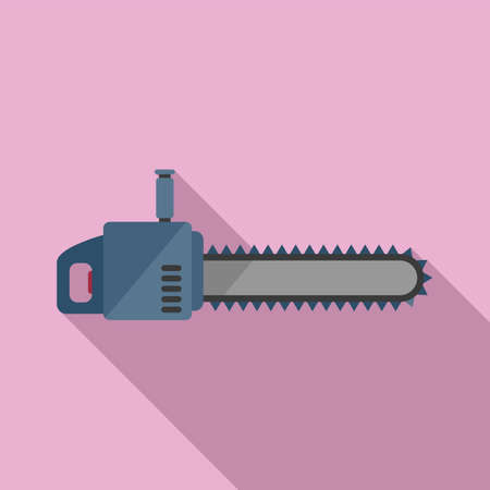 Cut electric saw icon flat vector. Chainsaw toolのイラスト素材