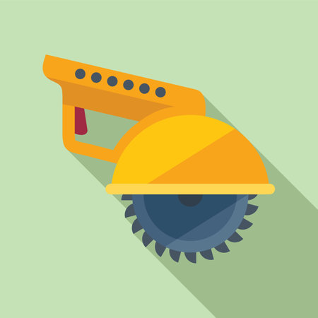 Circular electric saw icon flat vector. Power chainのイラスト素材