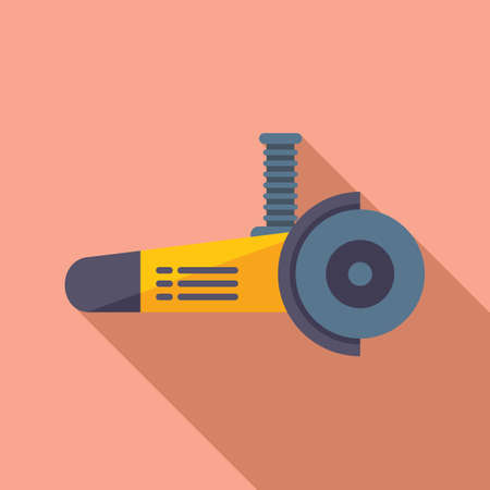 Grinding tool icon flat vector. Angle cutterのイラスト素材