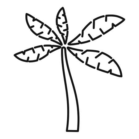 Palm coconut icon outline vector. Beach treeのイラスト素材