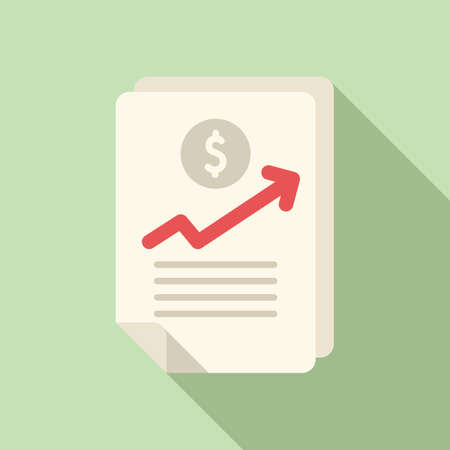 Finance document icon flat vector. Bank paymentのイラスト素材
