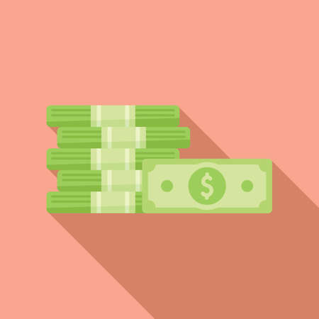 Cash money icon flat vector. Finance paymentのイラスト素材