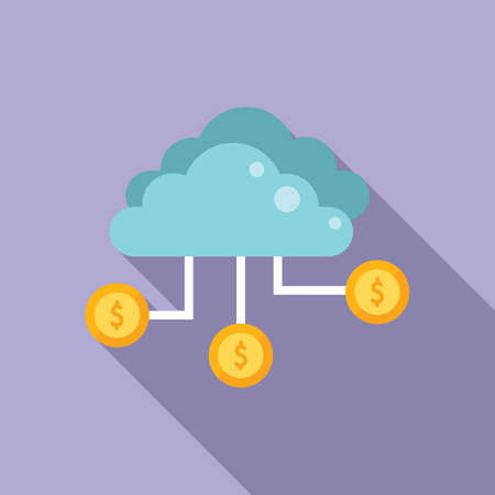 Cloud online marketing icon flat vector. Media internetのイラスト素材
