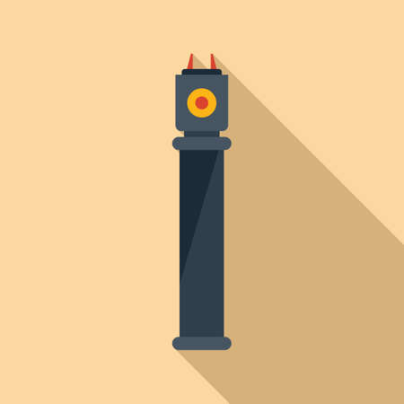 Shock taser icon flat vector. Gun stunのイラスト素材