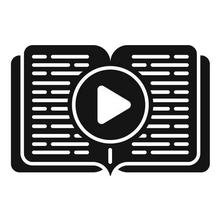 Read online book icon simple vector. Virtual classのイラスト素材