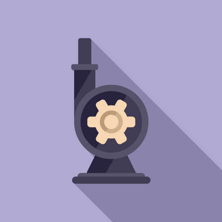Industry pump icon flat vector. Motor systemのイラスト素材