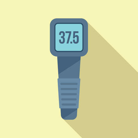 High temperature icon flat vector. Digital thermometerのイラスト素材