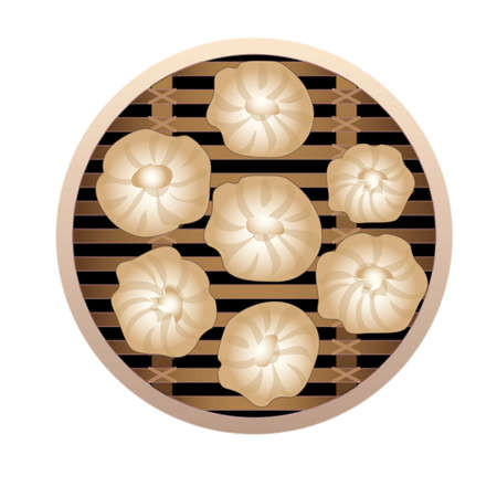 Steamed dumplings icon cartoon vector. Meat dishのイラスト素材