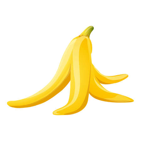 Banana skin icon cartoon vector. Fruit trashのイラスト素材