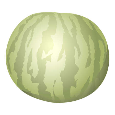Round watermelon icon cartoon vector. Summer fruitのイラスト素材