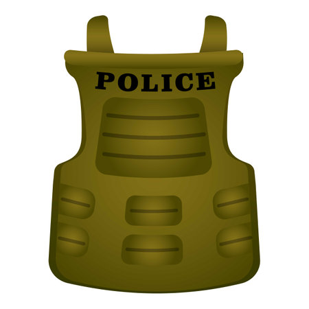 Protective police vest icon cartoon vector. Bulletproof armorのイラスト素材