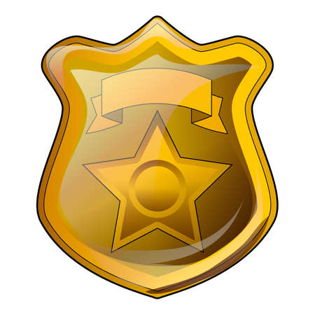 Police badge icon cartoon vector. Officer emblemのイラスト素材
