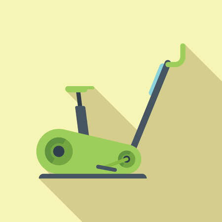 Exercise bike icon flat vector. Active sportのイラスト素材