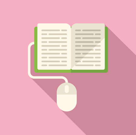 Click book icon flat vector. Study bookのイラスト素材