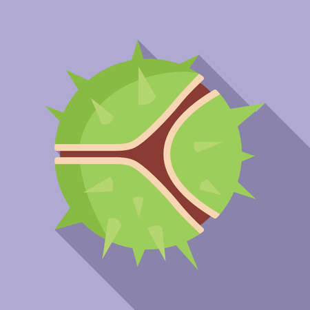 Food chestnut icon flat vector. Fruit treeのイラスト素材
