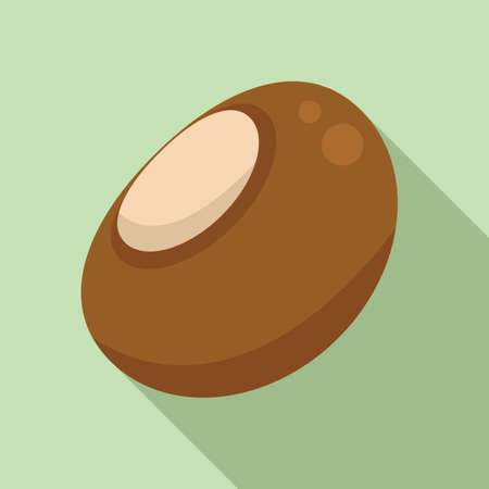 Chestnut icon flat vector. Autumn fruitのイラスト素材