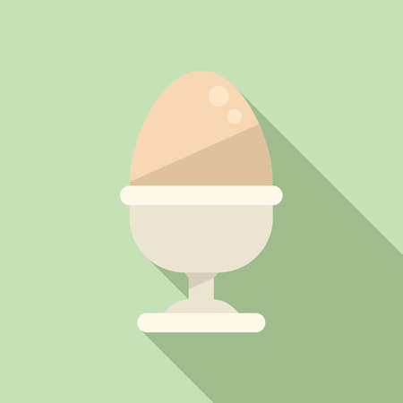 Boiled egg breakfast icon flat vector. Healthy foodのイラスト素材
