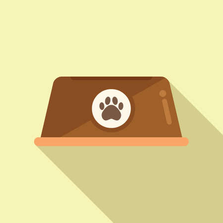 Puppy bowl icon flat vector. Dog foodのイラスト素材
