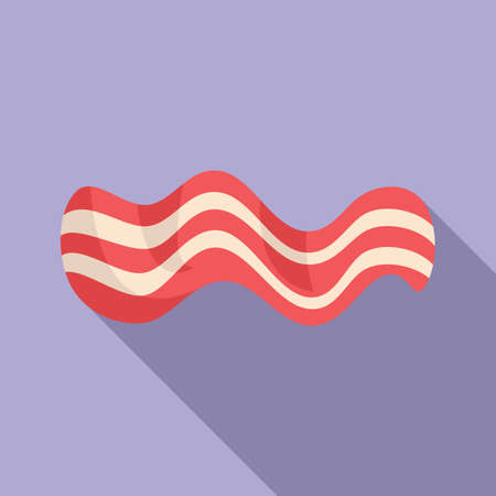 Bacon icon flat vector. slice meat. Crispy breakfastのイラスト素材
