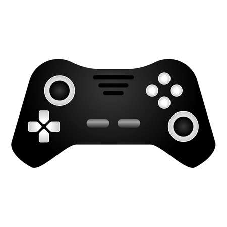 Black modern joystick icon cartoon vector. game control