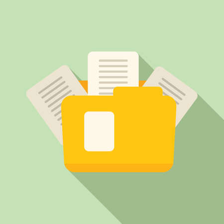 Folder idea icon flat vector. Business solution. Think successのイラスト素材